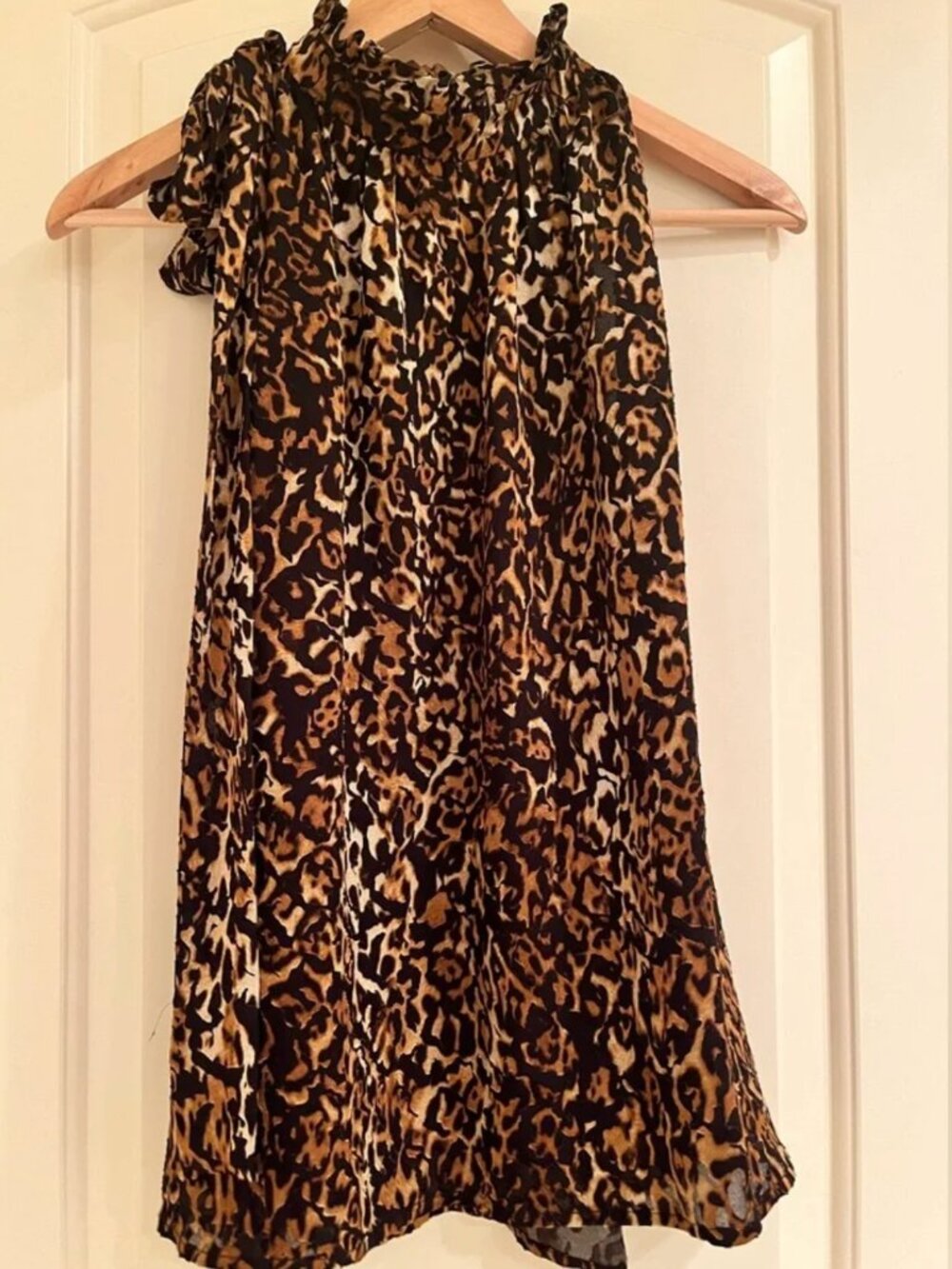 Ronny Kobo leopard print top L
